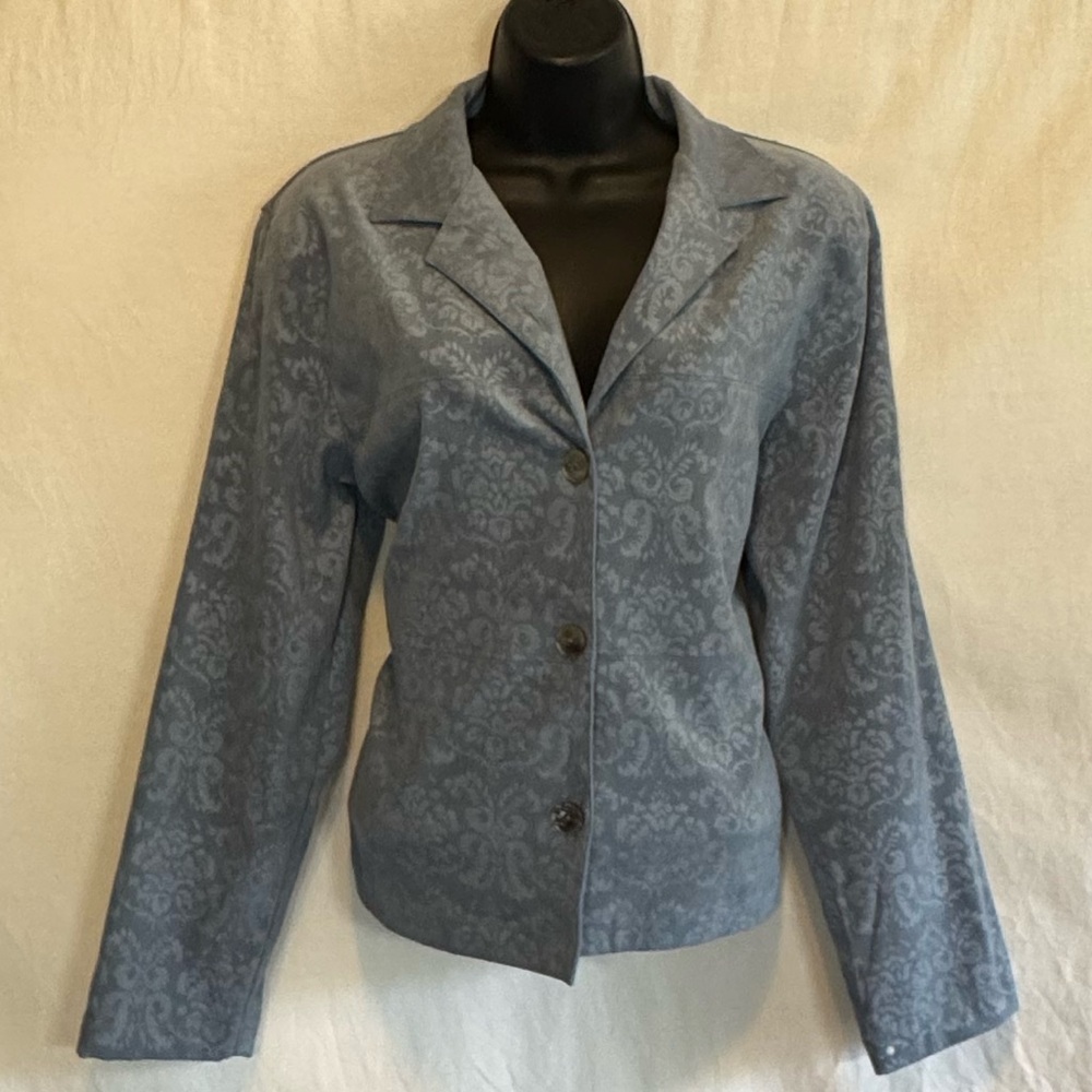 B-64 Studio Works Blue Long Sleeve Button Front Blazer Suit‎ Jacket Size M
